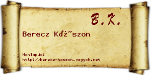 Berecz Kászon névjegykártya